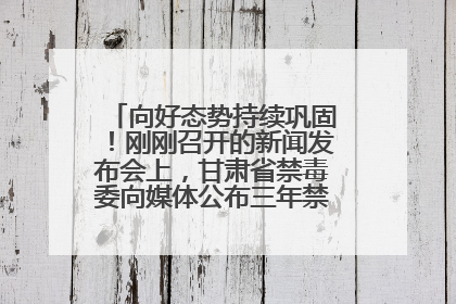 向好态势持续巩固！刚刚召开的新闻发布会上，甘肃省禁毒委向媒体公布三年禁毒工作“成绩单”