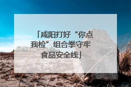 咸阳打好“你点我检”组合拳守牢食品安全线