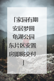 家园有期 安居梦圆 龟湖公园东片区安置房即将交付