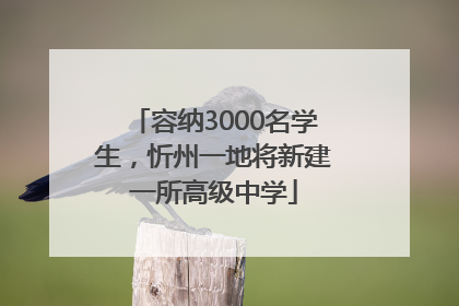 容纳3000名学生，忻州一地将新建一所高级中学