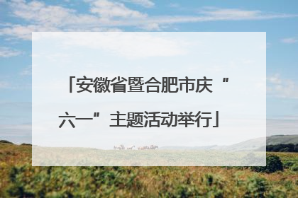 安徽省暨合肥市庆“六一”主题活动举行