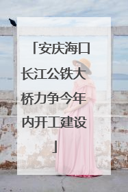 安庆海口长江公铁大桥力争今年内开工建设