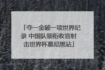 夺一金破一项世界纪录 中国队领衔收官射击世界杯慕尼黑站