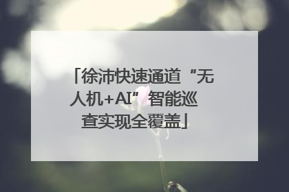 徐沛快速通道“无人机+AI”智能巡查实现全覆盖