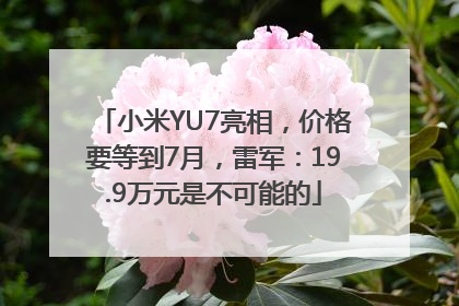 小米YU7亮相，价格要等到7月，雷军：19.9万元是不可能的