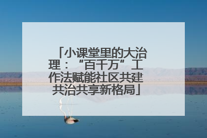 小课堂里的大治理：“百千万”工作法赋能社区共建共治共享新格局