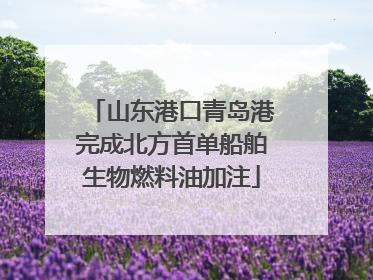 山东港口青岛港完成北方首单船舶生物燃料油加注