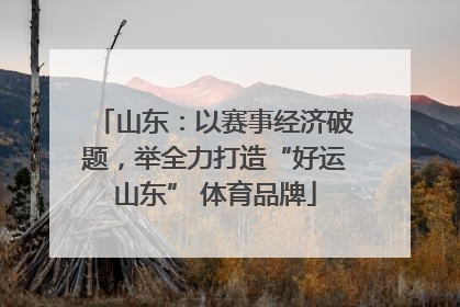 山东：以赛事经济破题，举全力打造“好运山东” 体育品牌
