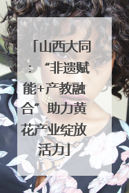 山西大同：“非遗赋能+产教融合”助力黄花产业绽放活力