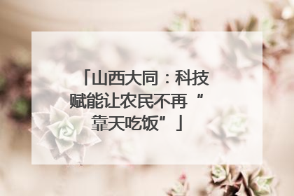 山西大同：科技赋能让农民不再“靠天吃饭”