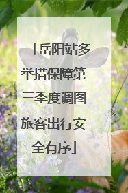 岳阳站多举措保障第三季度调图旅客出行安全有序