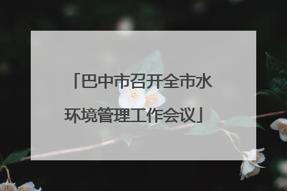 巴中市召开全市水环境管理工作会议
