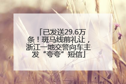 已发送29.6万条！斑马线前礼让，浙江一地交警向车主发“夸夸”短信