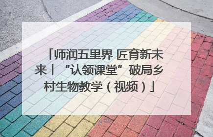 师润五里界 匠育新未来丨“认领课堂”破局乡村生物教学（视频）