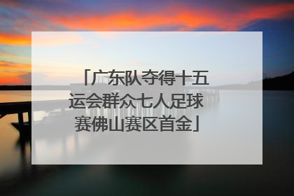 广东队夺得十五运会群众七人足球赛佛山赛区首金