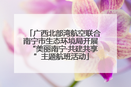 广西北部湾航空联合南宁市生态环境局开展“美丽南宁·共建共享”主题航班活动