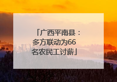 广西平南县：多方联动为66名农民工讨薪
