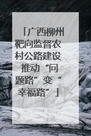 广西柳州靶向监督农村公路建设 推动“问题路”变“幸福路”