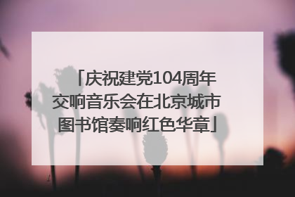 庆祝建党104周年交响音乐会在北京城市图书馆奏响红色华章