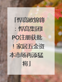 悍高欧锦锋：悍高集团IPO注册获批！家居五金资本市场再添猛将