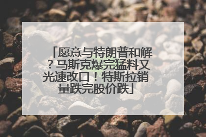 愿意与特朗普和解?马斯克爆完猛料又光速改口!特斯拉销量跌完股价跌