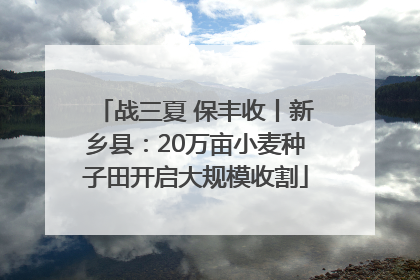 战三夏 保丰收丨新乡县：20万亩小麦种子田开启大规模收割