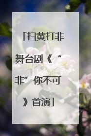扫黄打非舞台剧《“非”你不可》首演