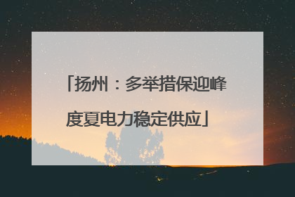 扬州：多举措保迎峰度夏电力稳定供应