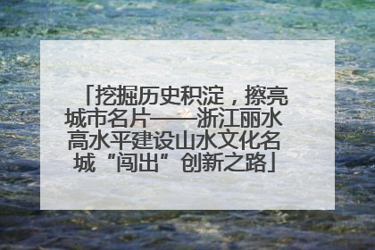 挖掘历史积淀，擦亮城市名片——浙江丽水高水平建设山水文化名城“闯出”创新之路