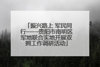 振兴路上 军民同行——贵阳市南明区军地联合实地开展双拥工作调研活动