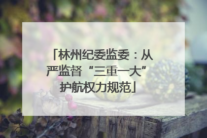 林州纪委监委：从严监督“三重一大” 护航权力规范