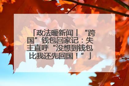 政法暖新闻丨“跨国”钱包回家记：失主直呼“没想到钱包比我还先回国！”