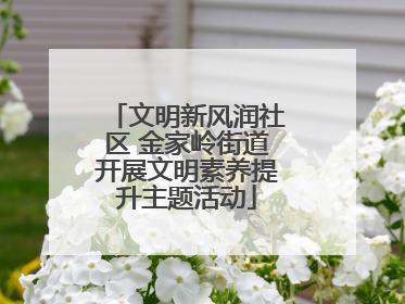 文明新风润社区 金家岭街道开展文明素养提升主题活动