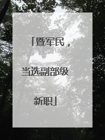 暨军民，当选副部级新职