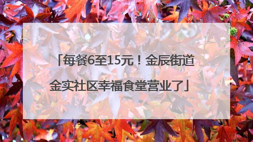 每餐6至15元！金辰街道金实社区幸福食堂营业了