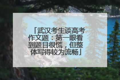 武汉考生谈高考作文题：第一眼看到题目很慌，但整体写得较为流畅