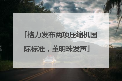 格力发布两项压缩机国际标准，董明珠发声