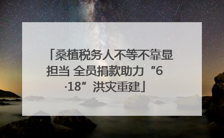 桑植税务人不等不靠显担当 全员捐款助力“6·18”洪灾重建