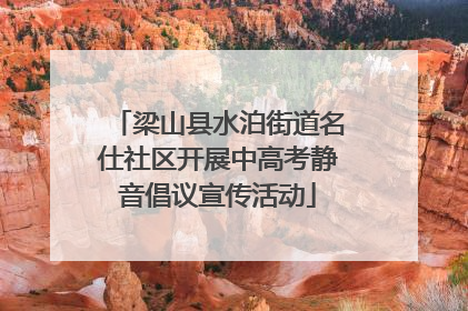 梁山县水泊街道名仕社区开展中高考静音倡议宣传活动