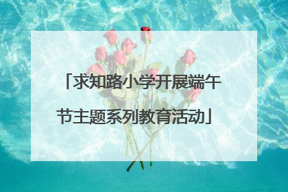 求知路小学开展端午节主题系列教育活动