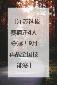 江苏选拔赛宿迁4人夺冠！9月再战全国技能赛