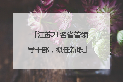 江苏21名省管领导干部，拟任新职