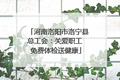 河南洛阳市洛宁县总工会：关爱职工 免费体检送健康