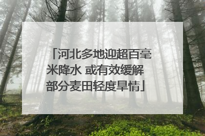 河北多地迎超百毫米降水 或有效缓解部分麦田轻度旱情