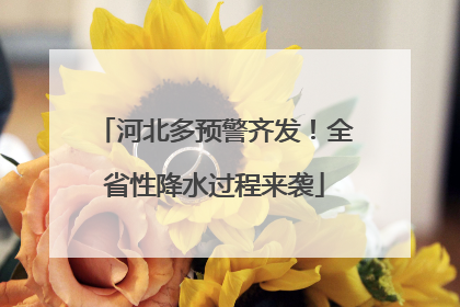 河北多预警齐发！全省性降水过程来袭