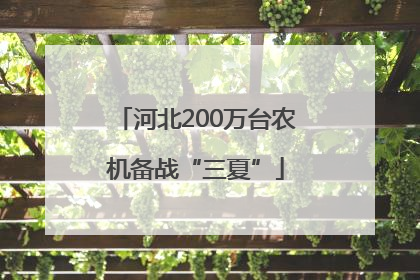 河北200万台农机备战“三夏”