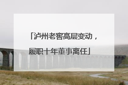 泸州老窖高层变动，履职十年董事离任