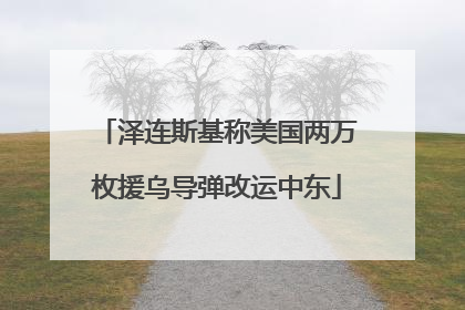 泽连斯基称美国两万枚援乌导弹改运中东