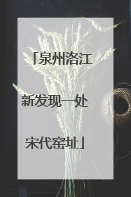 泉州洛江新发现一处宋代窑址