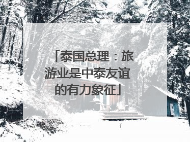 泰国总理：旅游业是中泰友谊的有力象征
